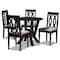 Baxton Studio Anise Grey Upholstered and Dark Brown Finished Wood 5-Piece Dining Set 169-9734-10900 - alternate 1